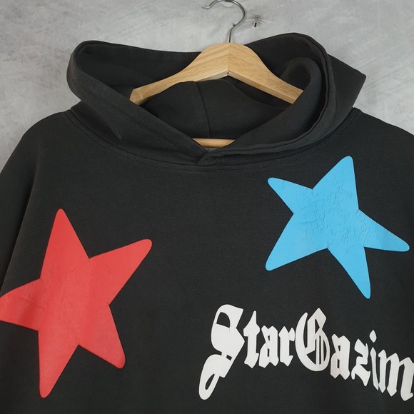 Elfric Eden Hoodie Mens Small Black Celestial Doomsday Streetwear Graphic Stars - Picture 2 of 16